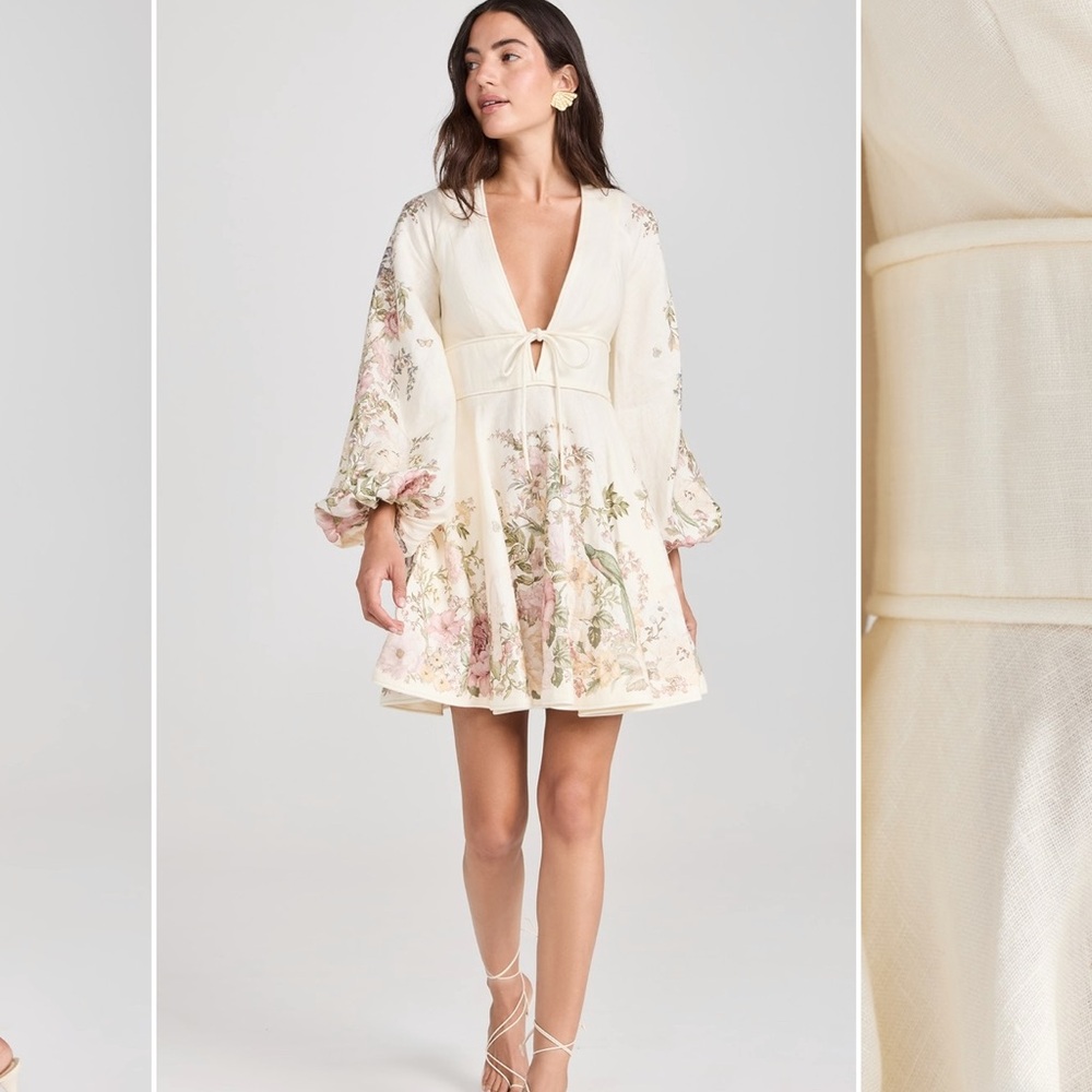 Zimmermann Waverly Plunge Mini Dress NWT
